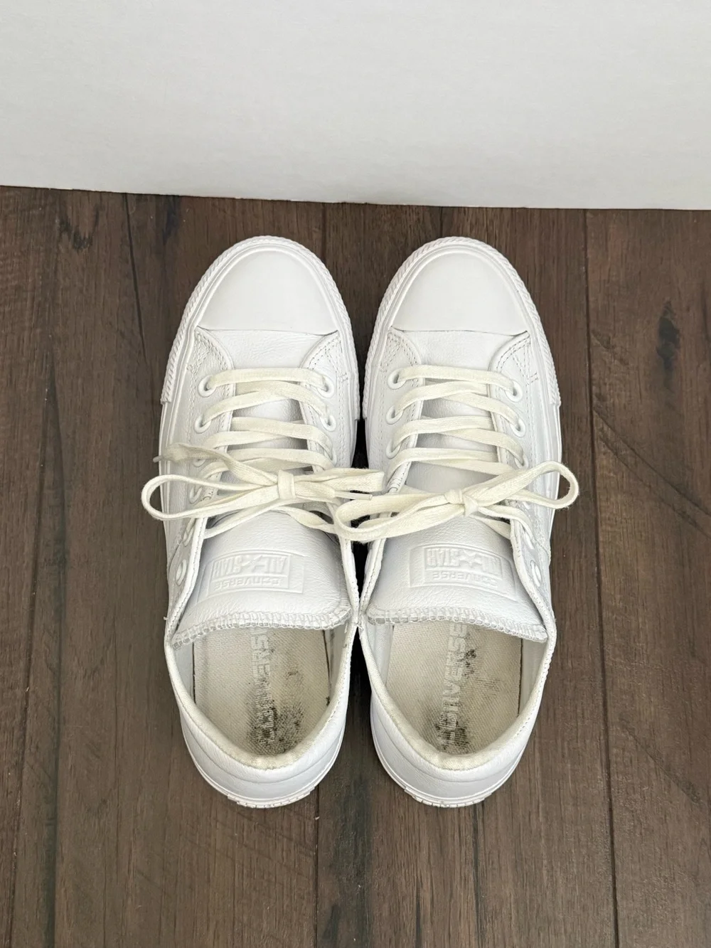 Converse All Star Madison White Low Top Leather Sneakers Size 8 - Picture 7 of 9
